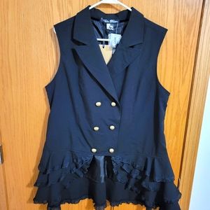 Hellbunny sleeveless ruffle vest XXL